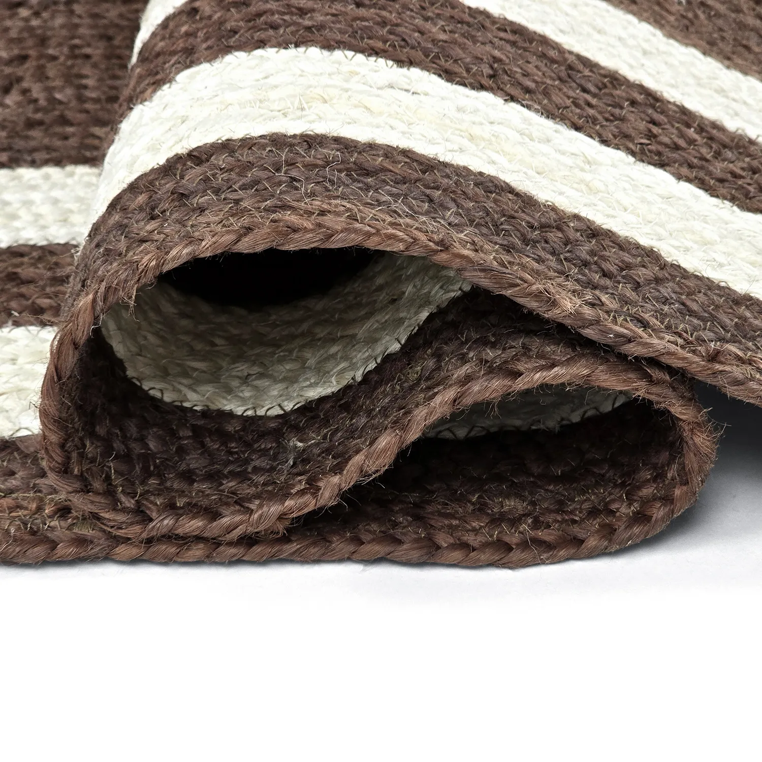 Tapis chanvre - Jessore (marron/blanc)