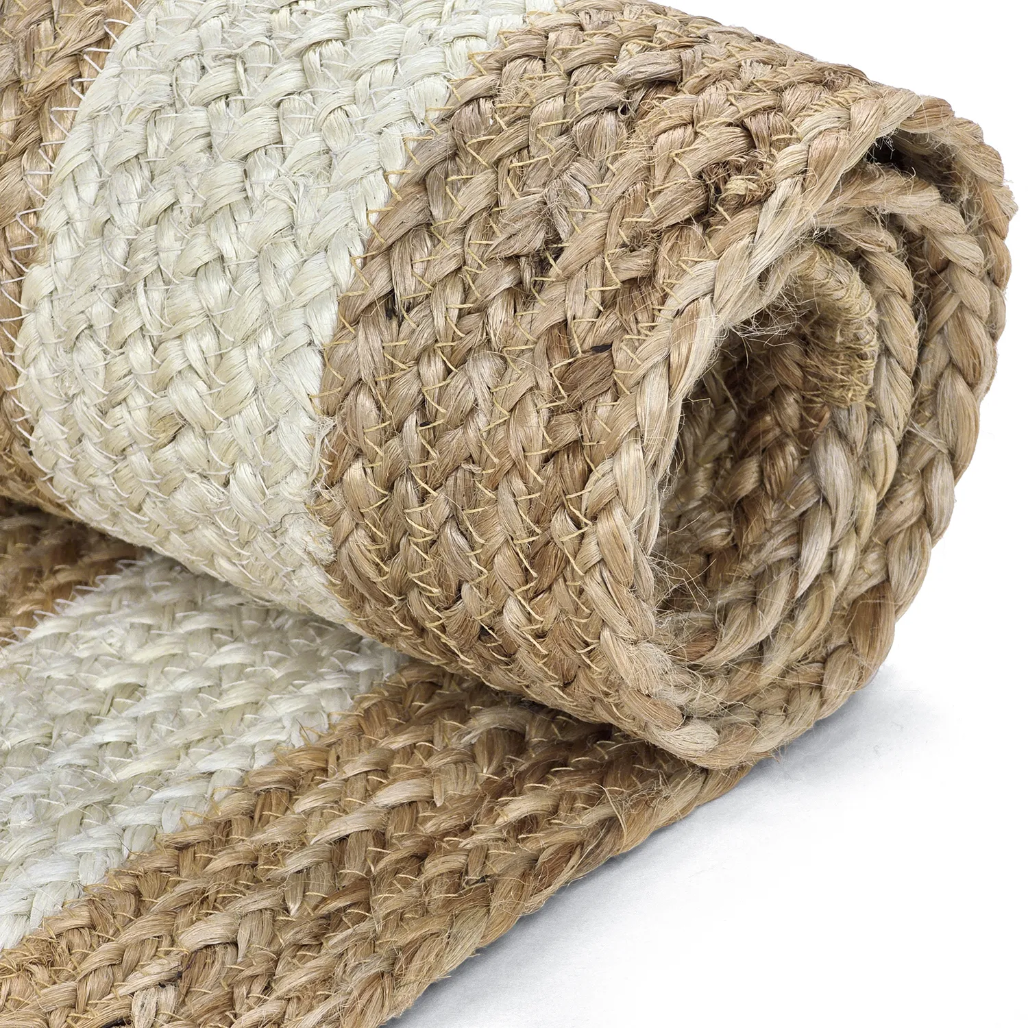 Tapis chanvre - Jessore (nature/blanc)