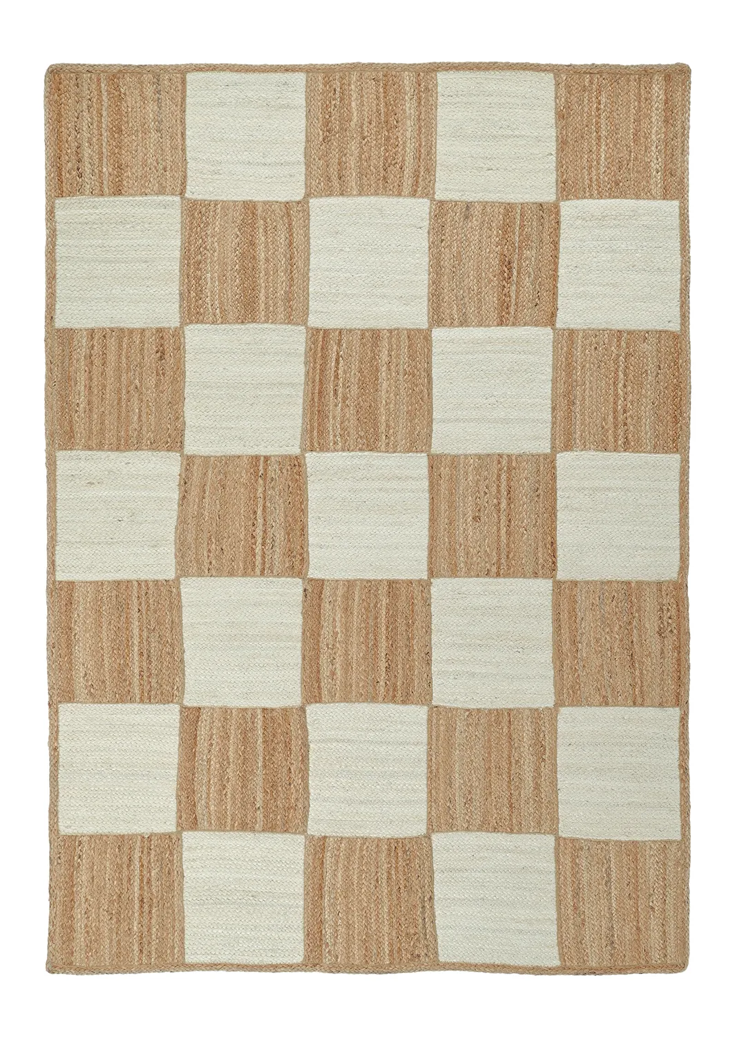 Tapis chanvre - Khulna (nature/blanc)