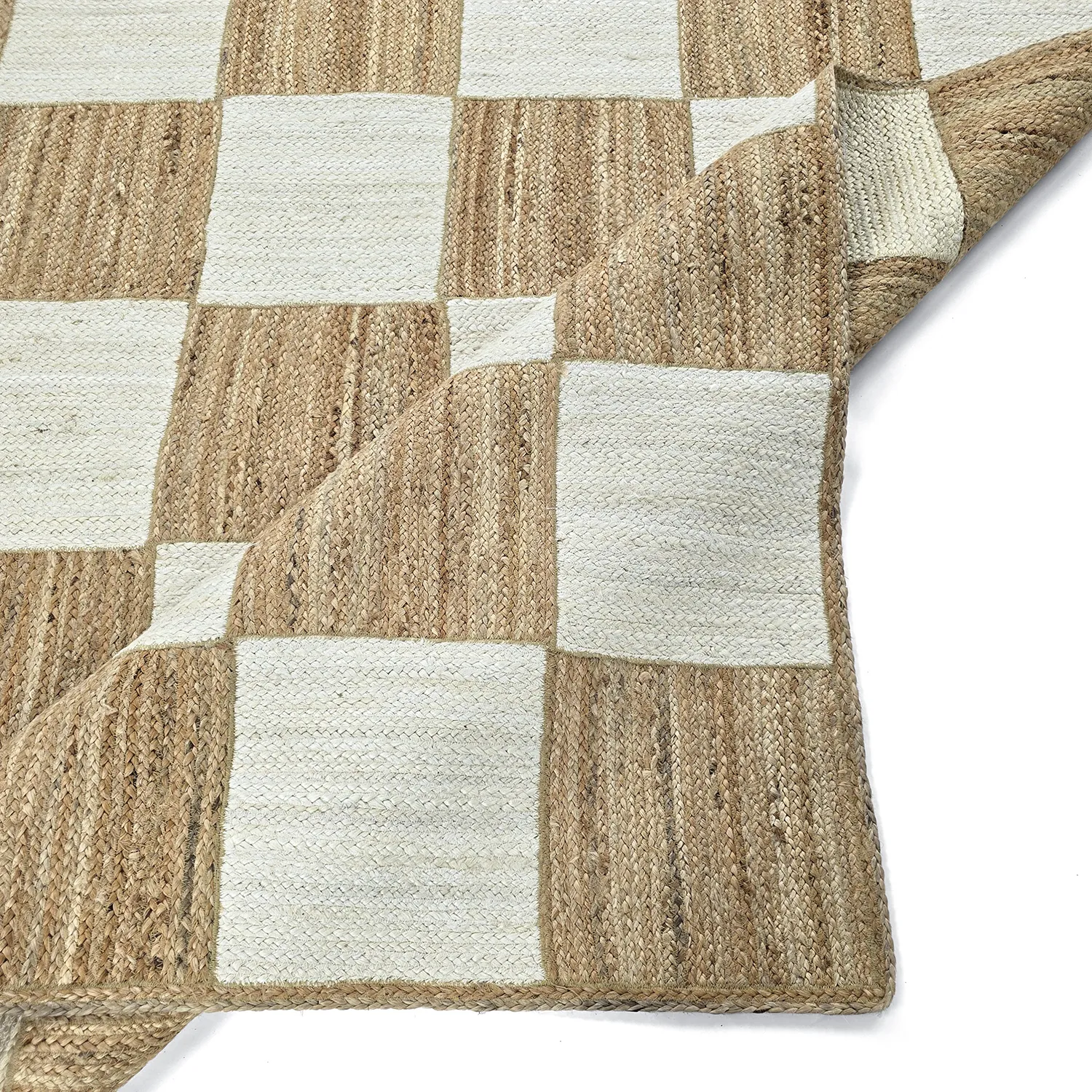 Tapis chanvre - Khulna (nature/blanc)