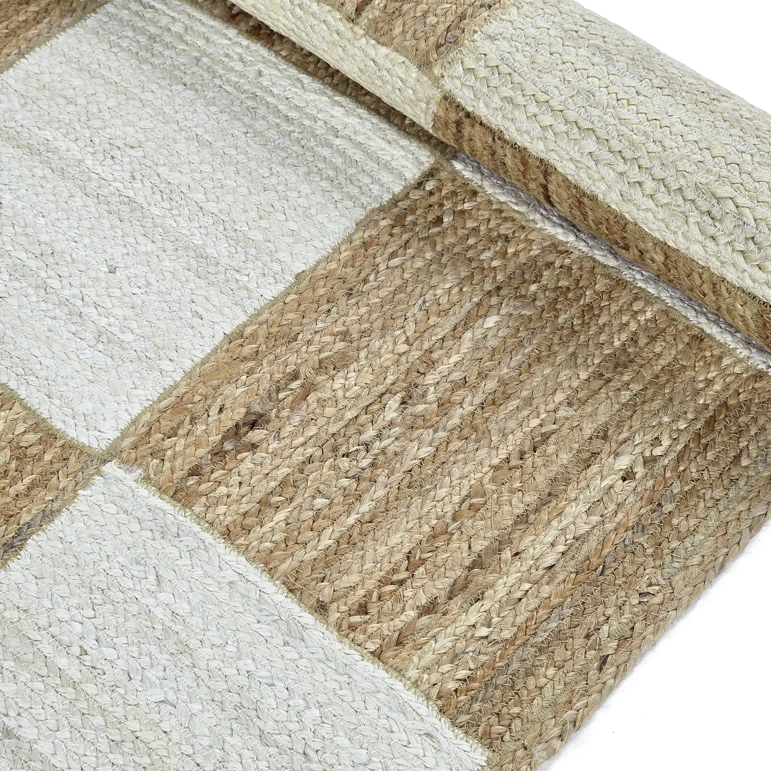 Tapis chanvre - Khulna (nature/blanc)