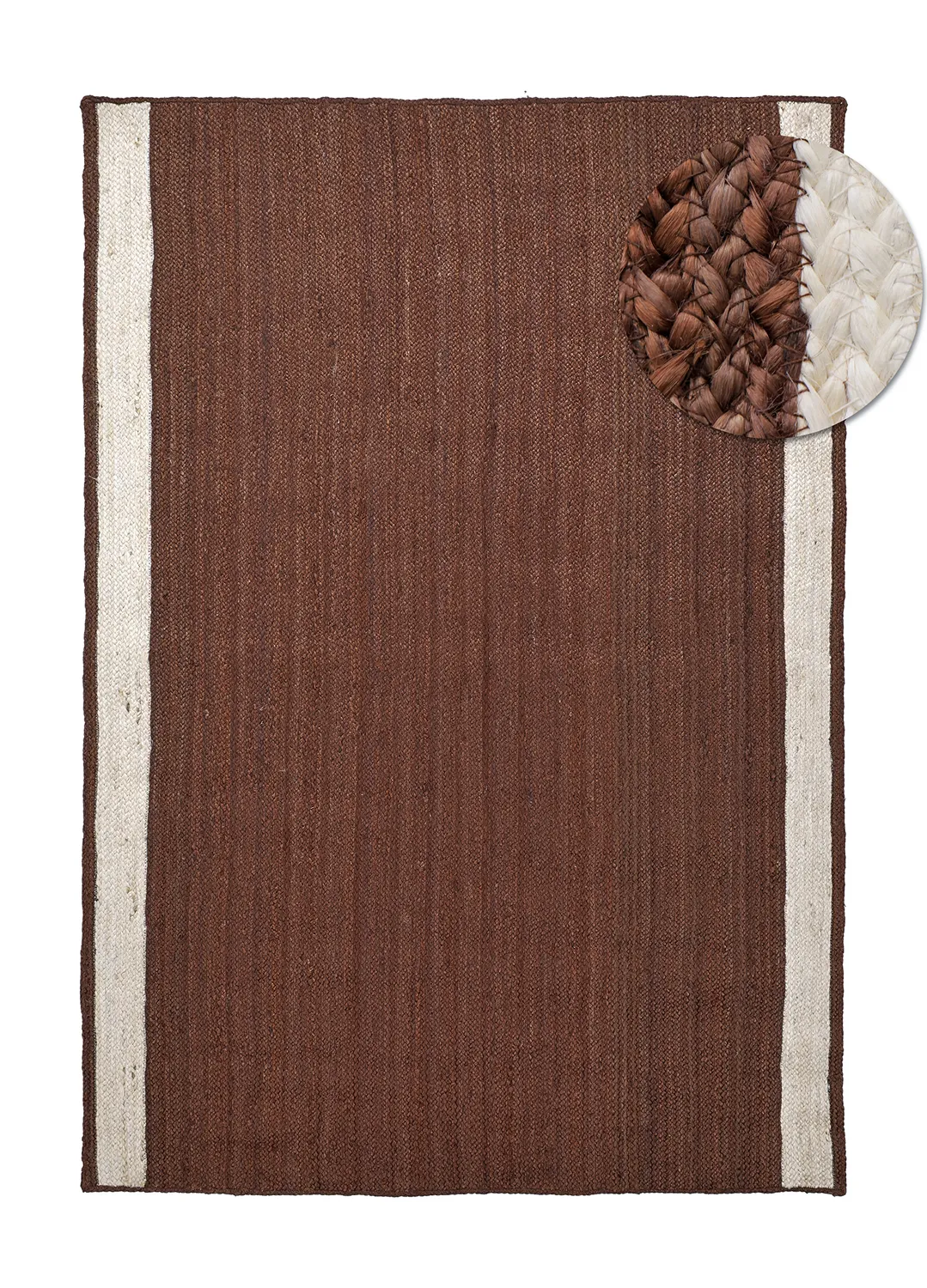 Tapis chanvre - Senaki (marron/blanc)