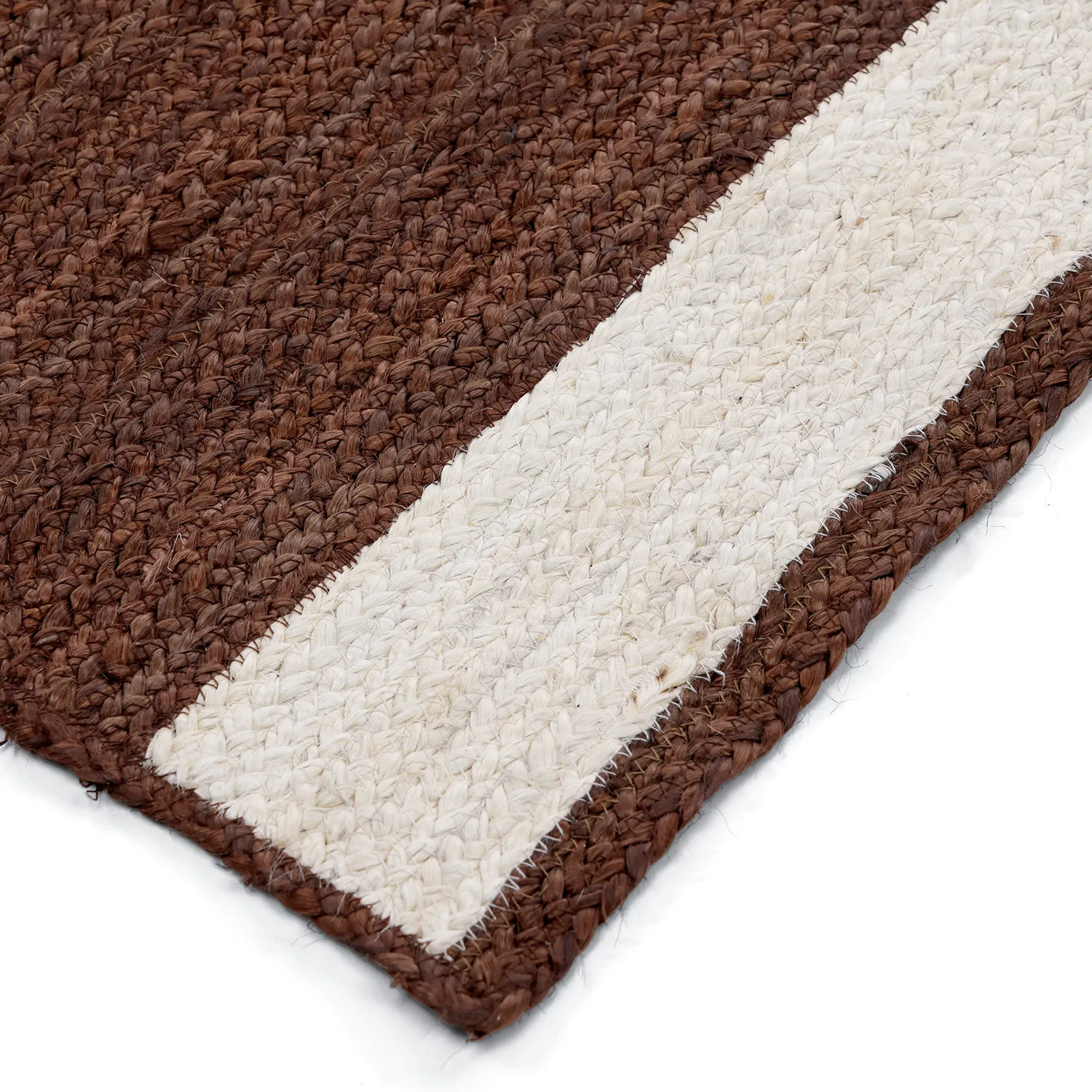 Tapis chanvre - Senaki (marron/blanc)
