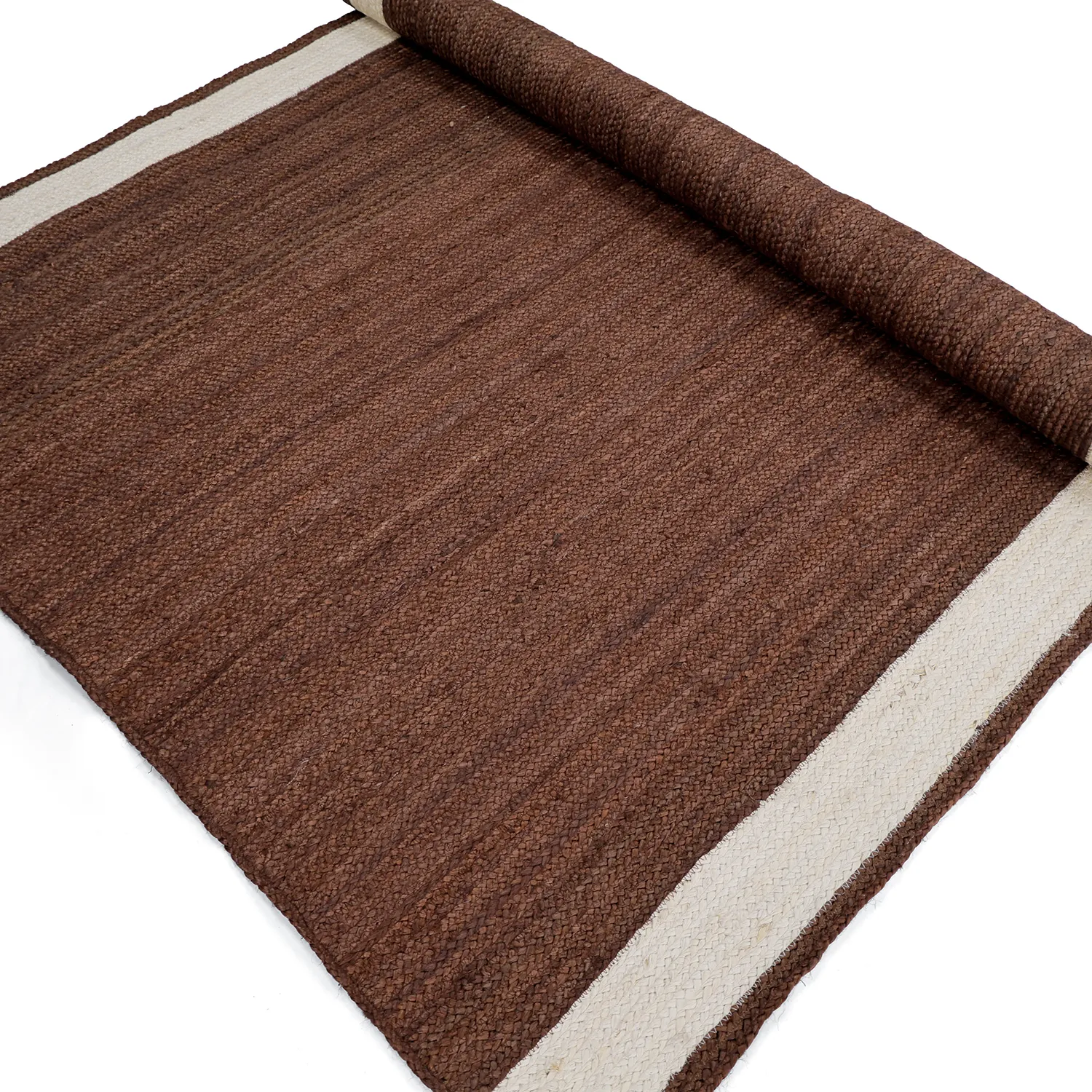 Tapis chanvre - Senaki (marron/blanc)