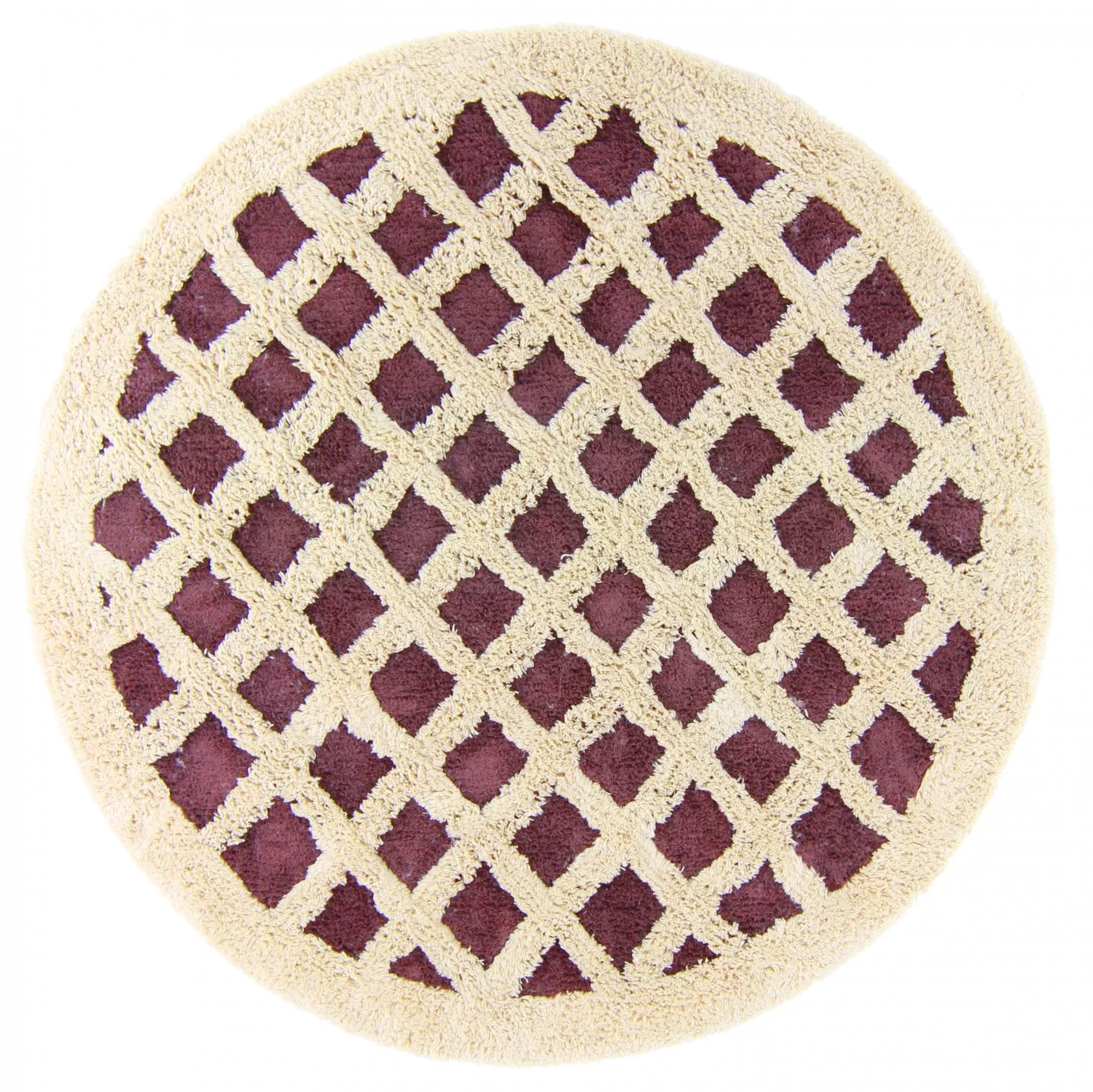 Tapis rond - Kara (marron/blanc cassé)