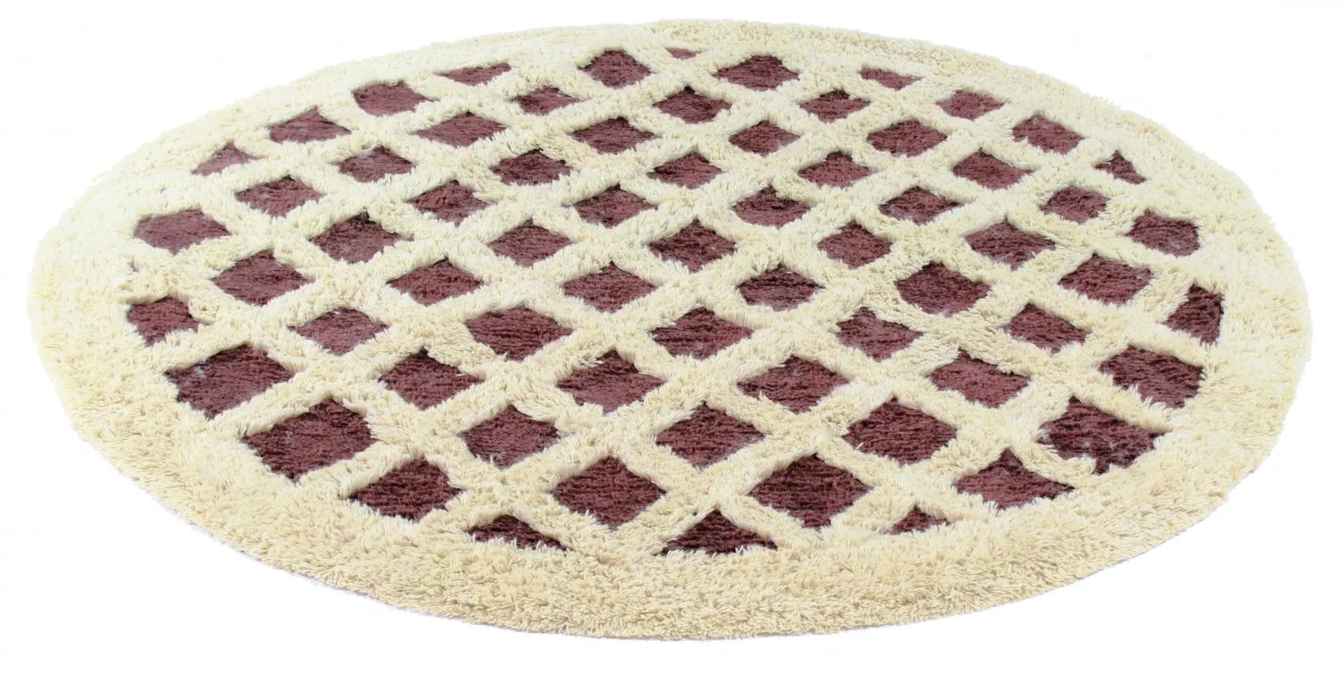 Tapis rond - Kara (marron/blanc cassé)