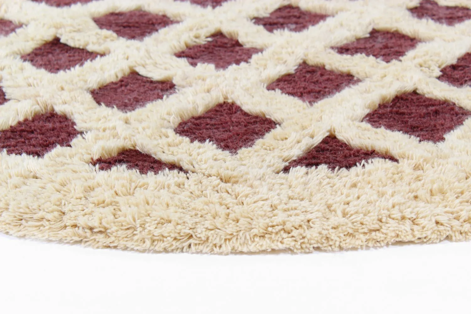 Tapis rond - Kara (marron/blanc cassé)