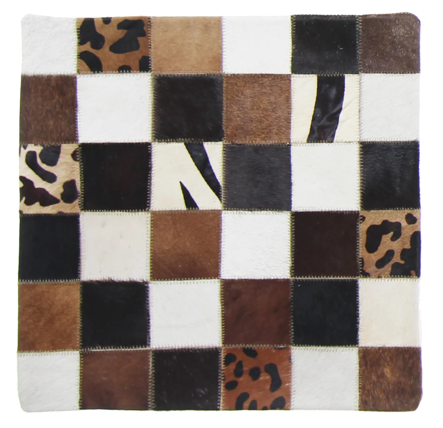 Housse de coussin en cuir bovin 45 x 45 cm