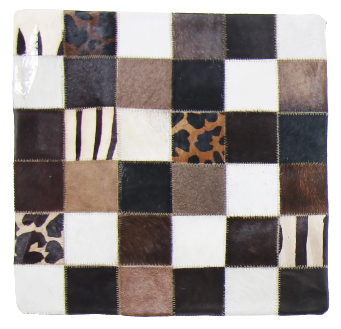 Housse de coussin en cuir bovin 45 x 45 cm