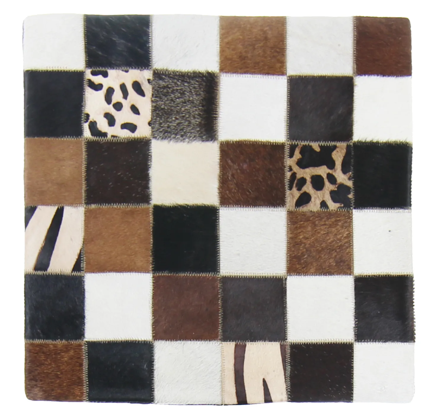 Housse de coussin en cuir bovin 45 x 45 cm