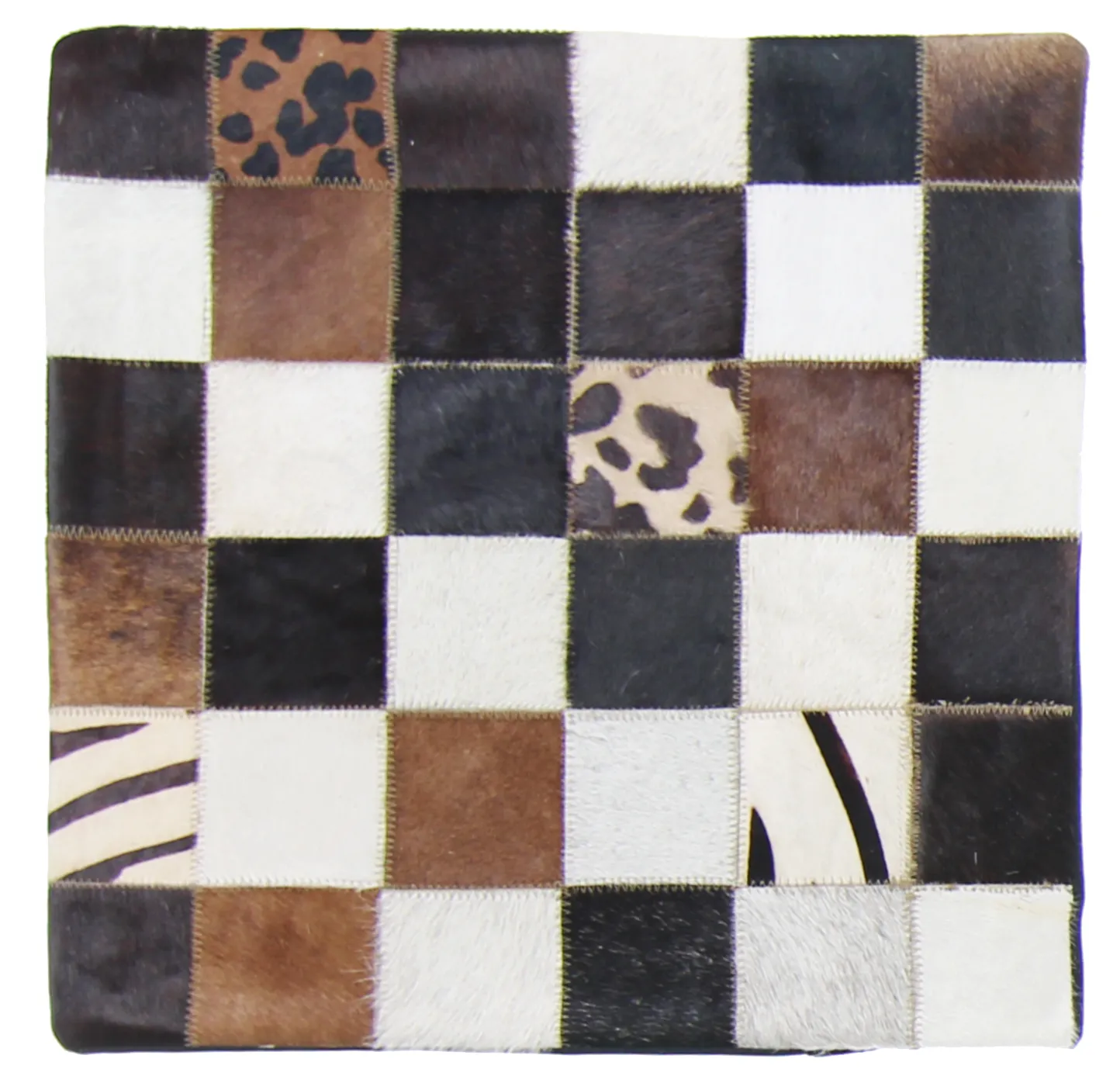 Housse de coussin en cuir bovin 45 x 45 cm