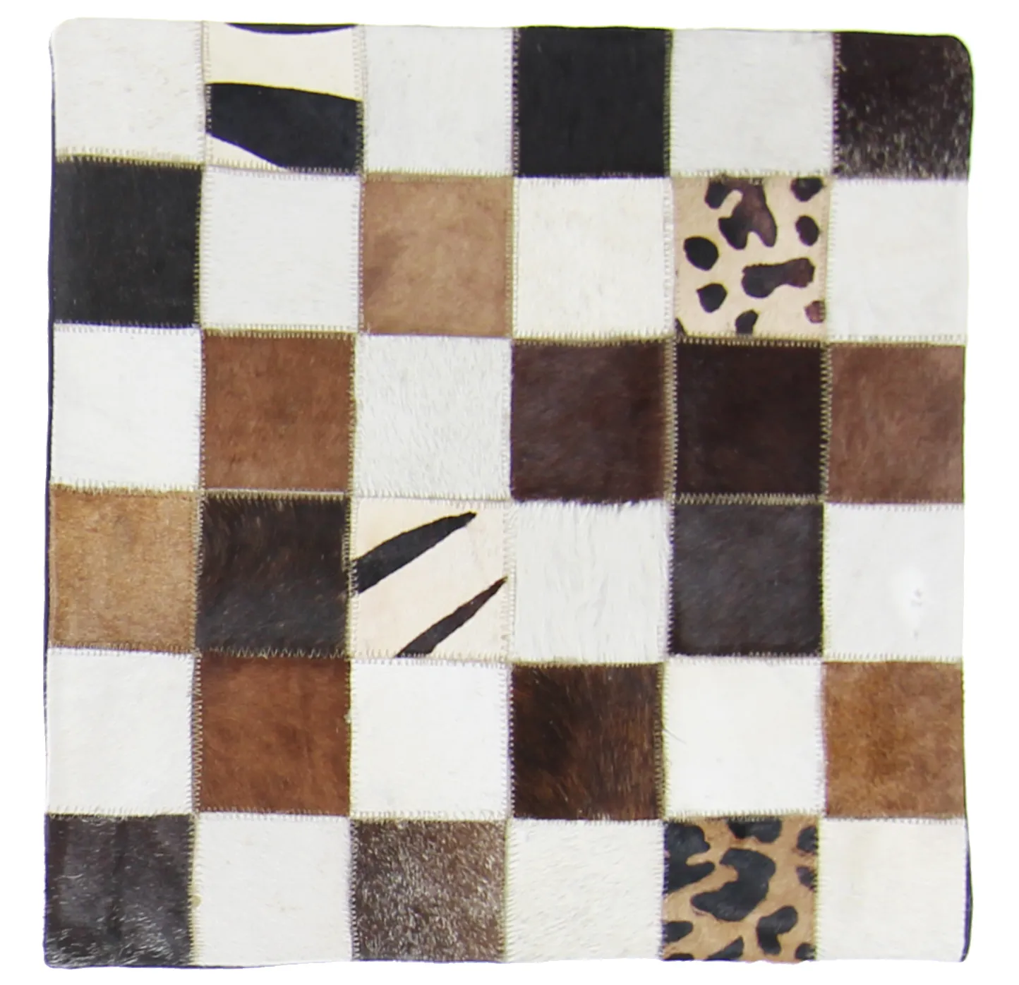 Housse de coussin en cuir bovin 45 x 45 cm