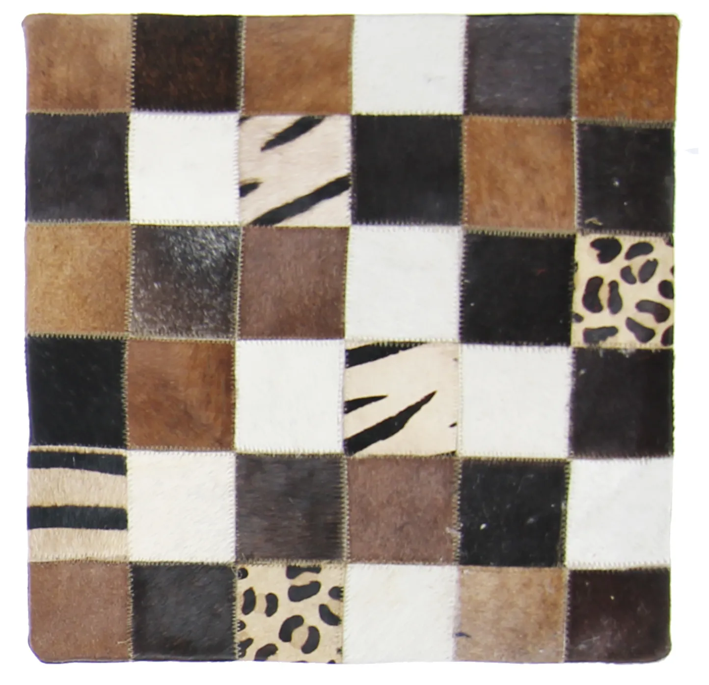 Housse de coussin en cuir bovin 45 x 45 cm