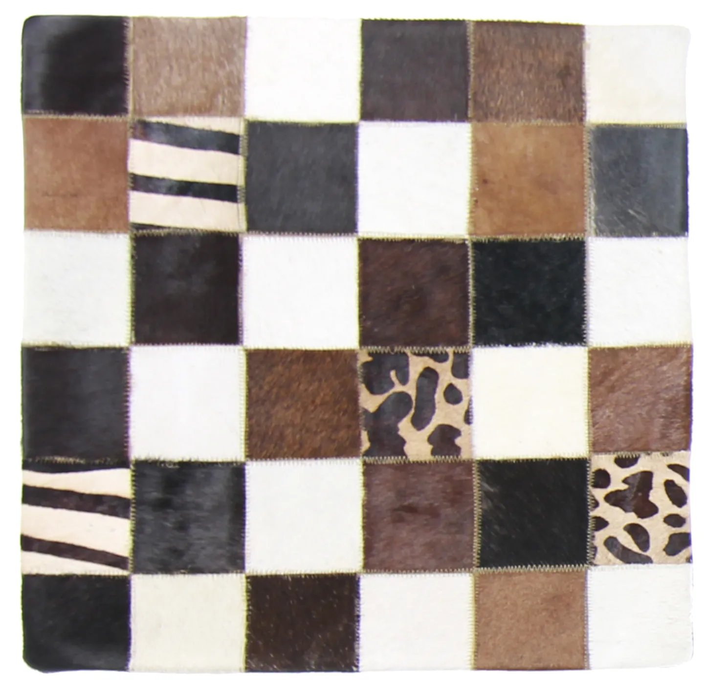 Housse de coussin en cuir bovin 45 x 45 cm