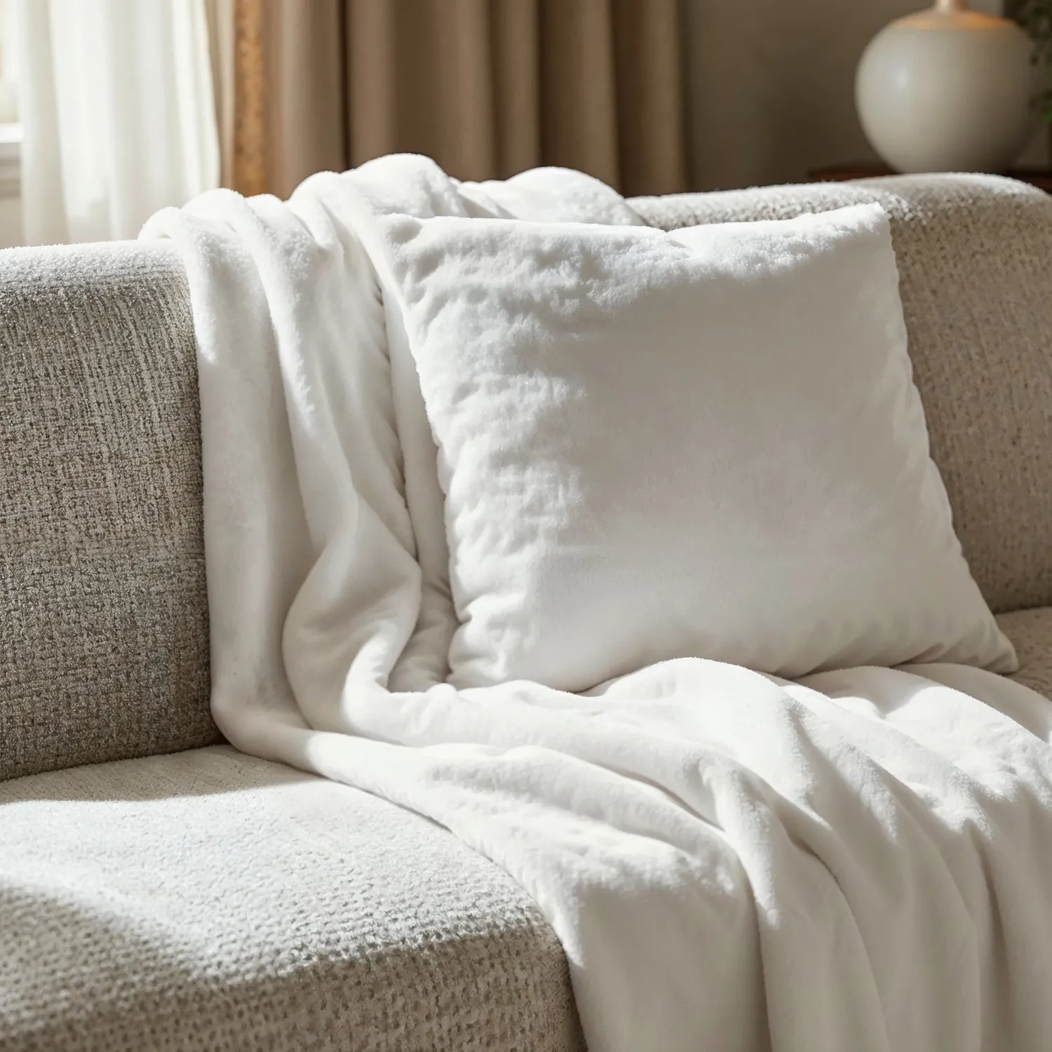 Housse de coussin - Aranga Super Soft (blanc)
