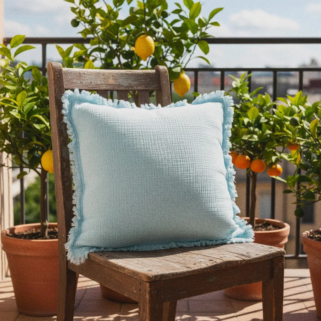 Housse de coussin - Dorena (bleu clair)