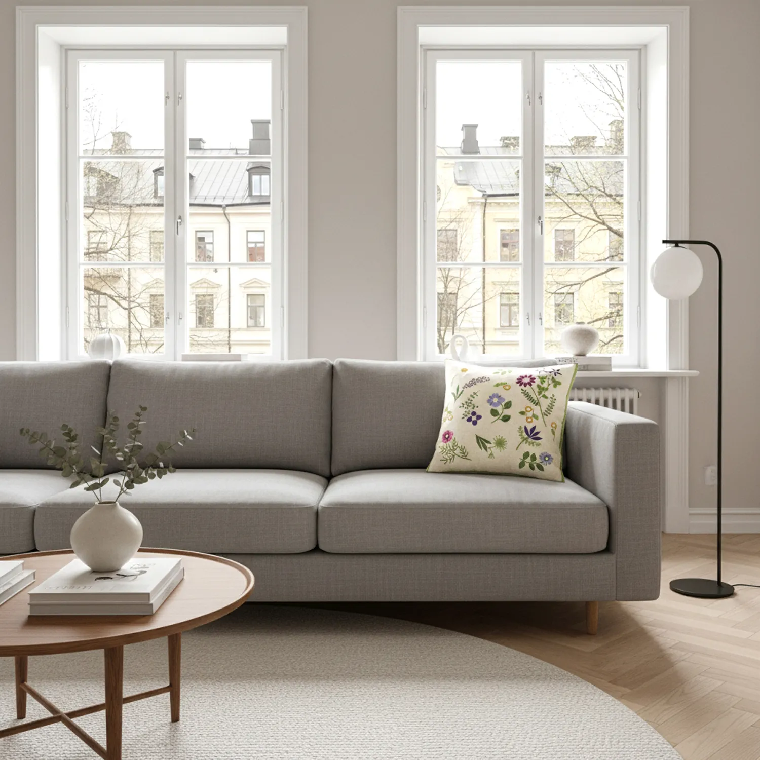 Housse de coussin - Housse de coussin brodée Esbo (multicolore)