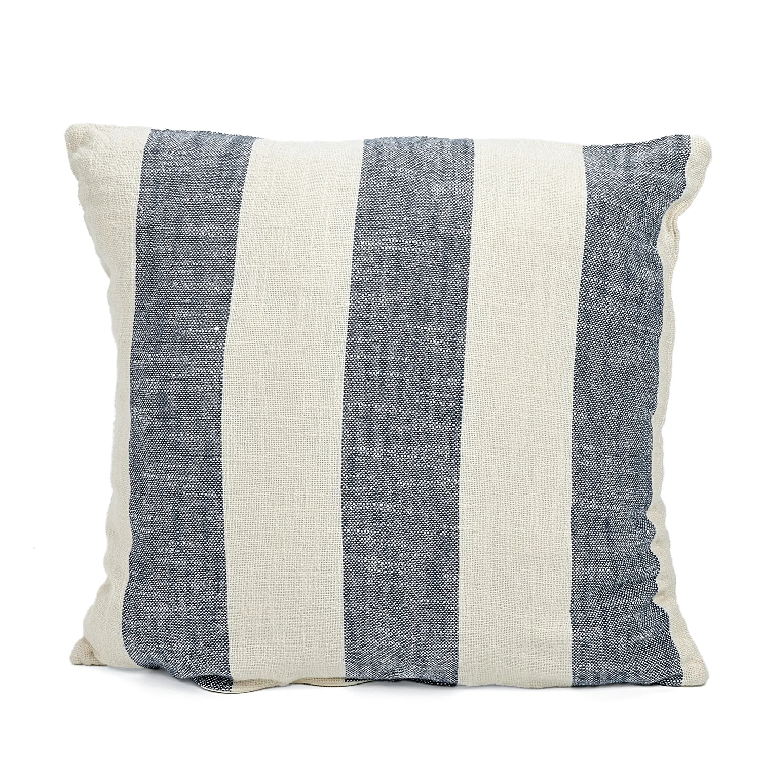 Taie d'oreiller - Kora stripe cotton cushion cover (crème/marine)