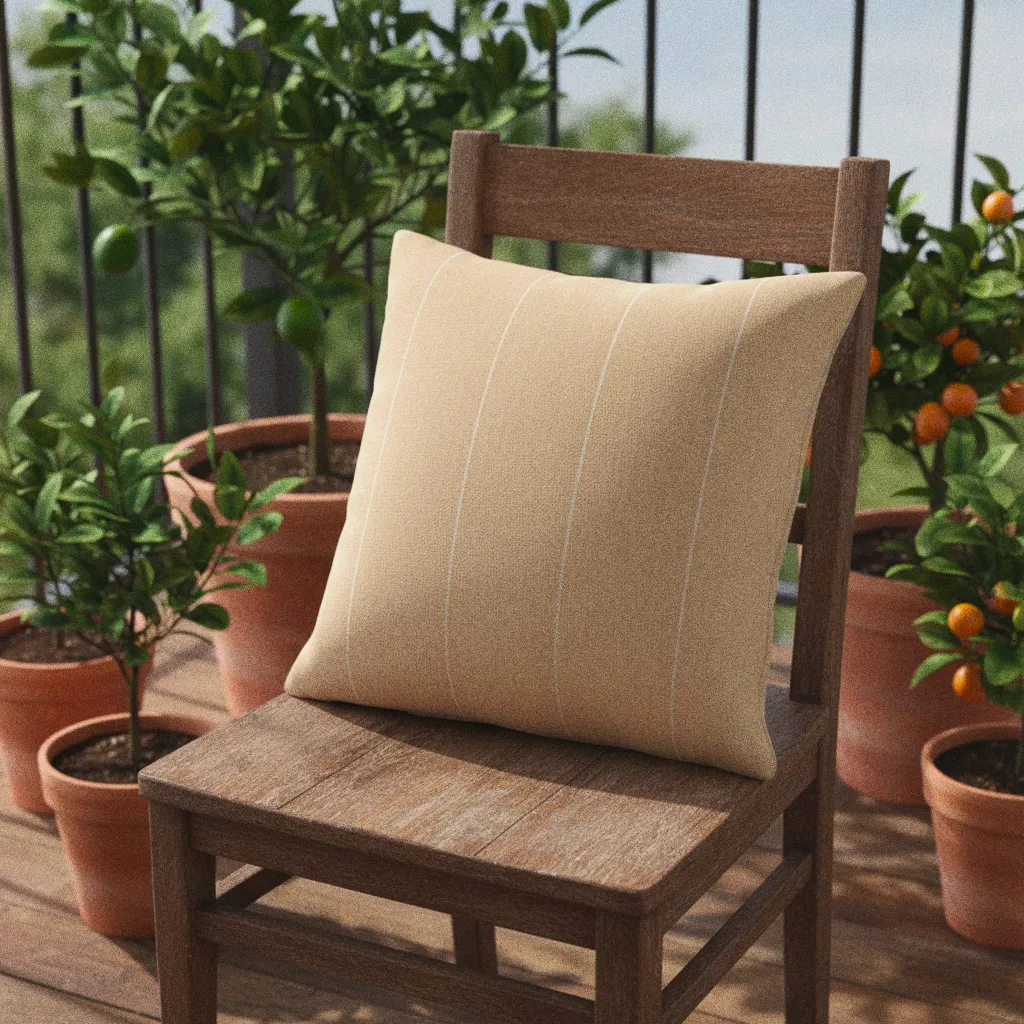 Housse de coussin - Martina Stripe (beige/blanc)
