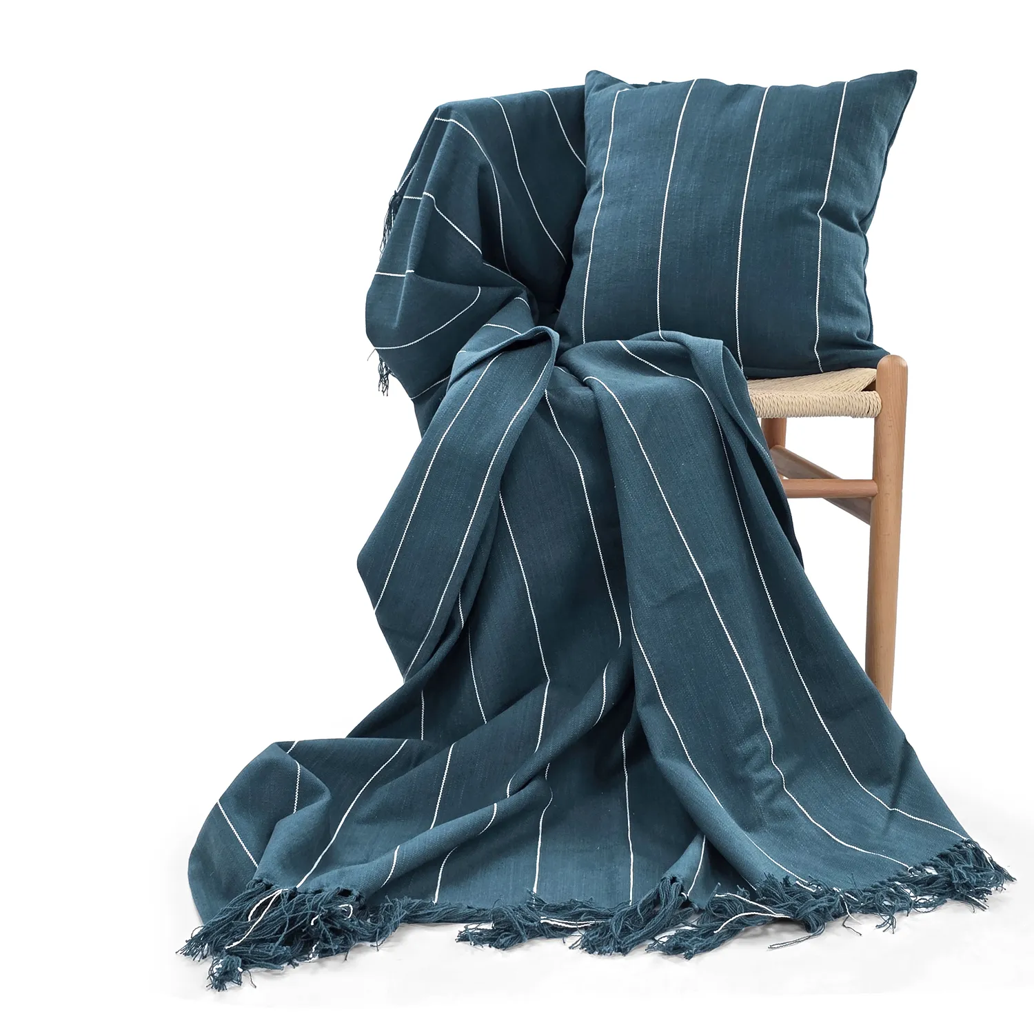 Housse de coussin - Martina Stripe (bleu/blanc)