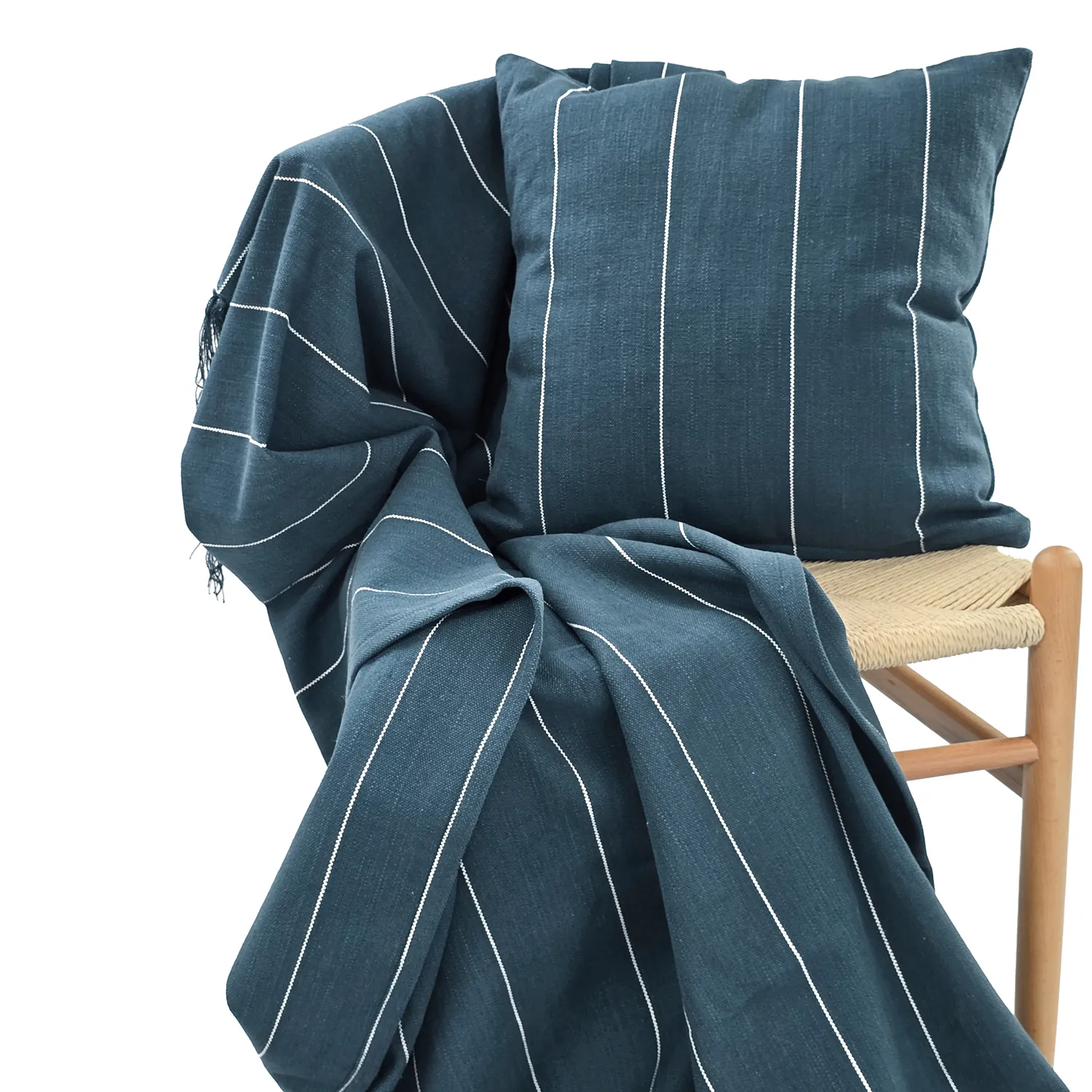 Housse de coussin - Martina Stripe (bleu/blanc)