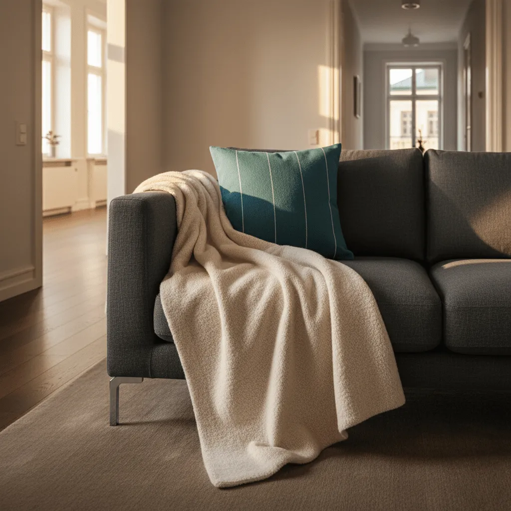 Housse de coussin - Martina Stripe (bleu/blanc)