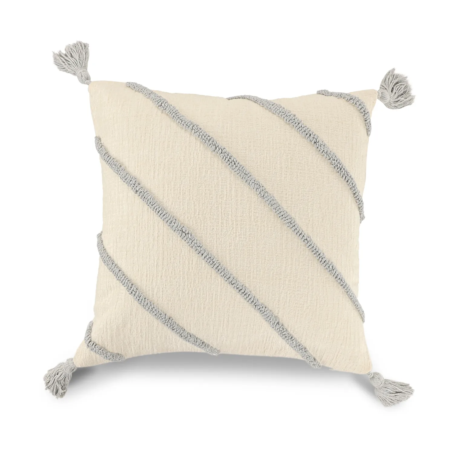 Housse de coussin - Montreux (blanc cassé/gris)