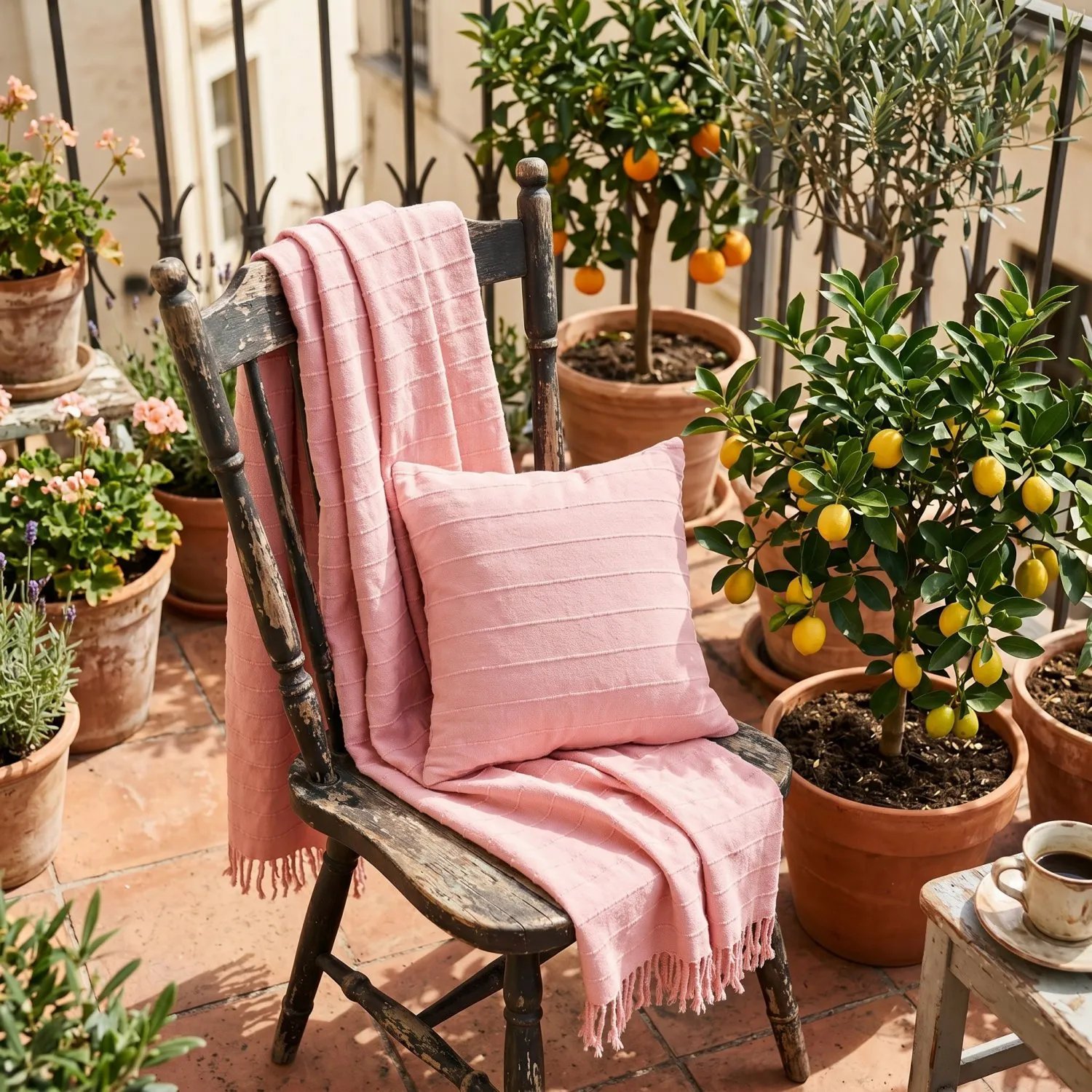 Taie d'oreiller - Nalani cotton cushion cover (rose)