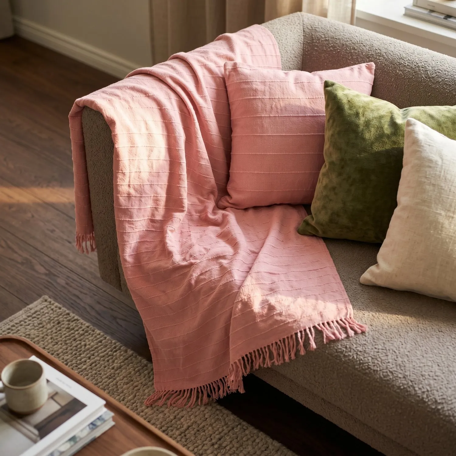 Taie d'oreiller - Nalani cotton cushion cover (rose)