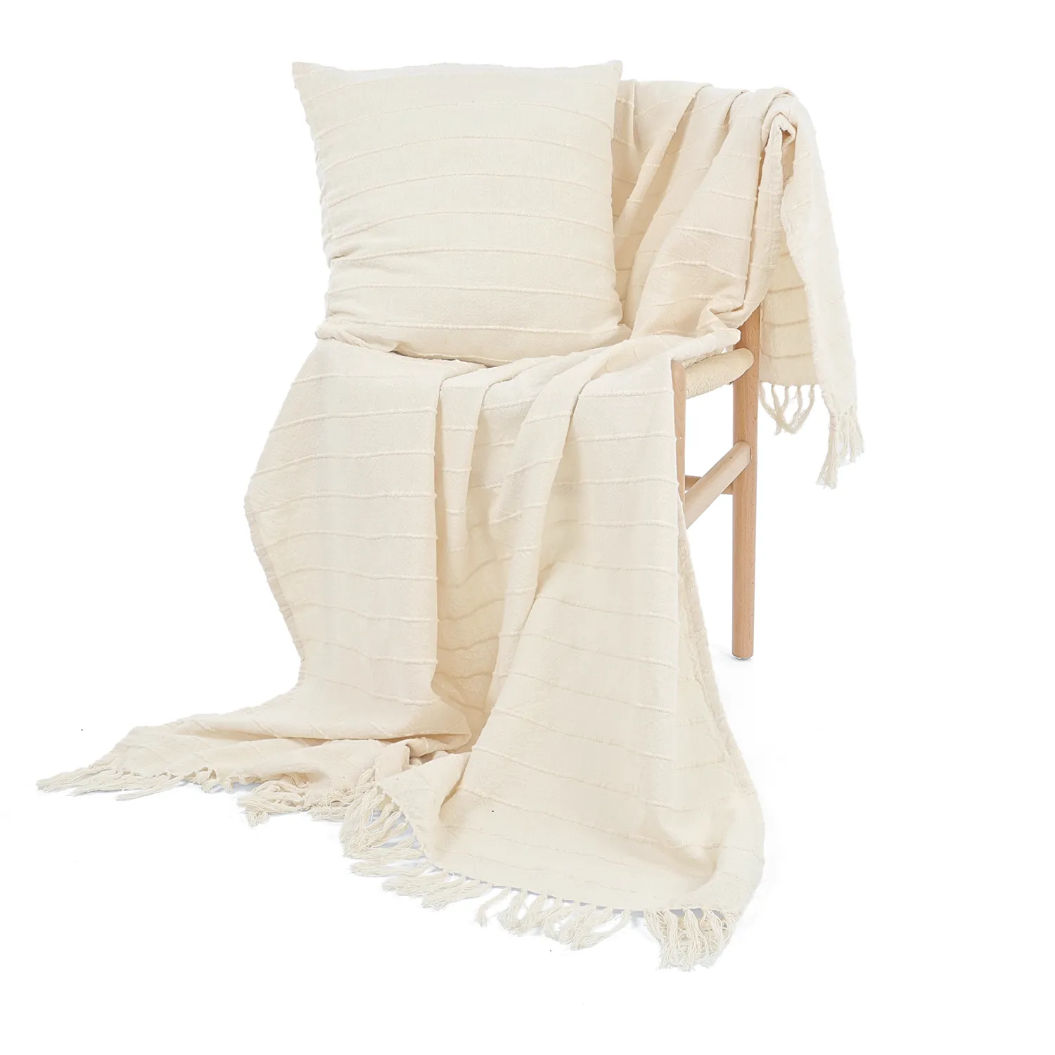 Couvertures - Nalani cotton throw (crème)