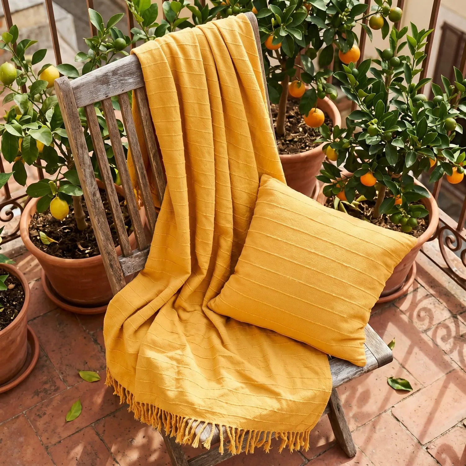 Couvertures - Nalani cotton throw (orange)