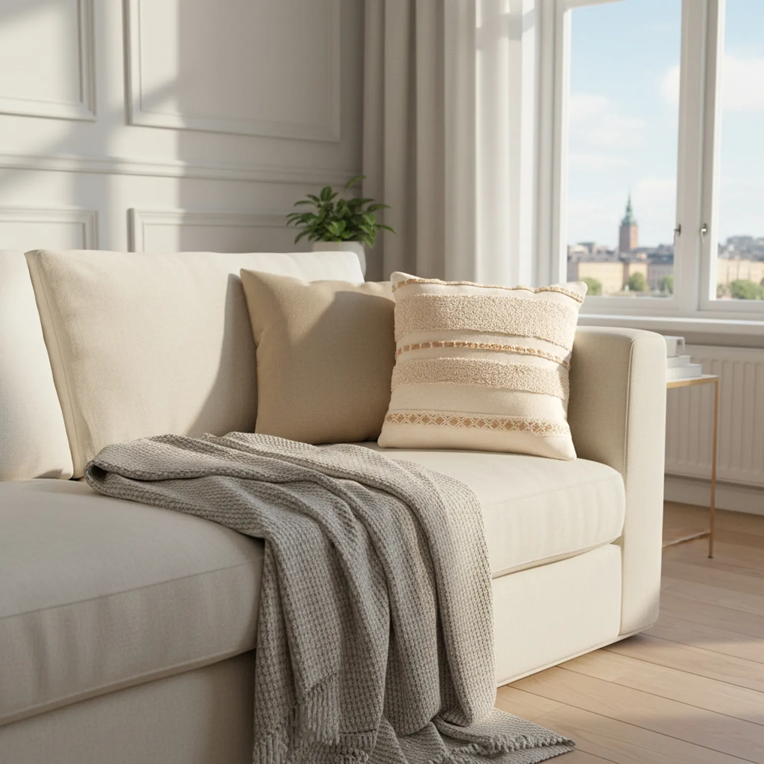 Housse de coussin - Pictou (blanc cassé)