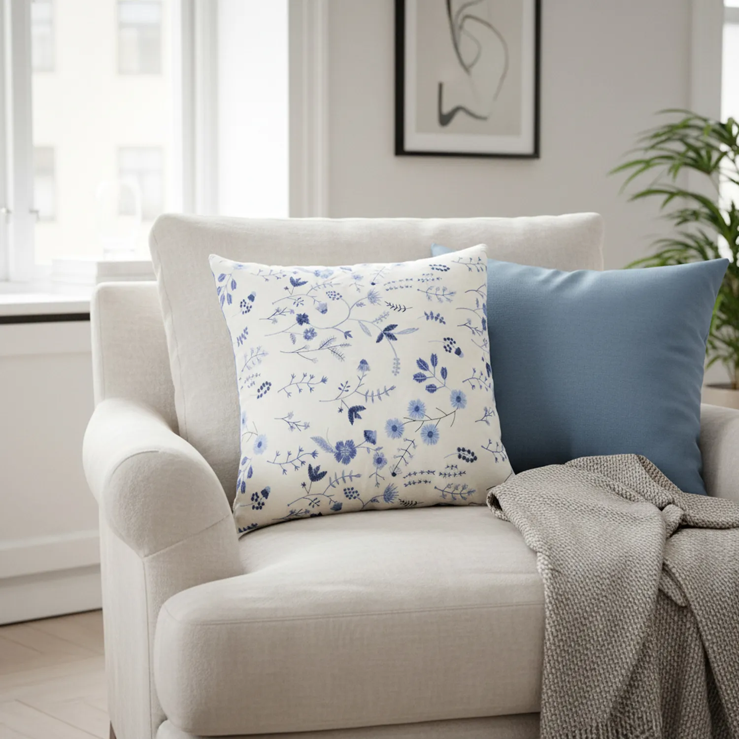 Housse de coussin - Housse de coussin brodée Stavanger (multicolore)