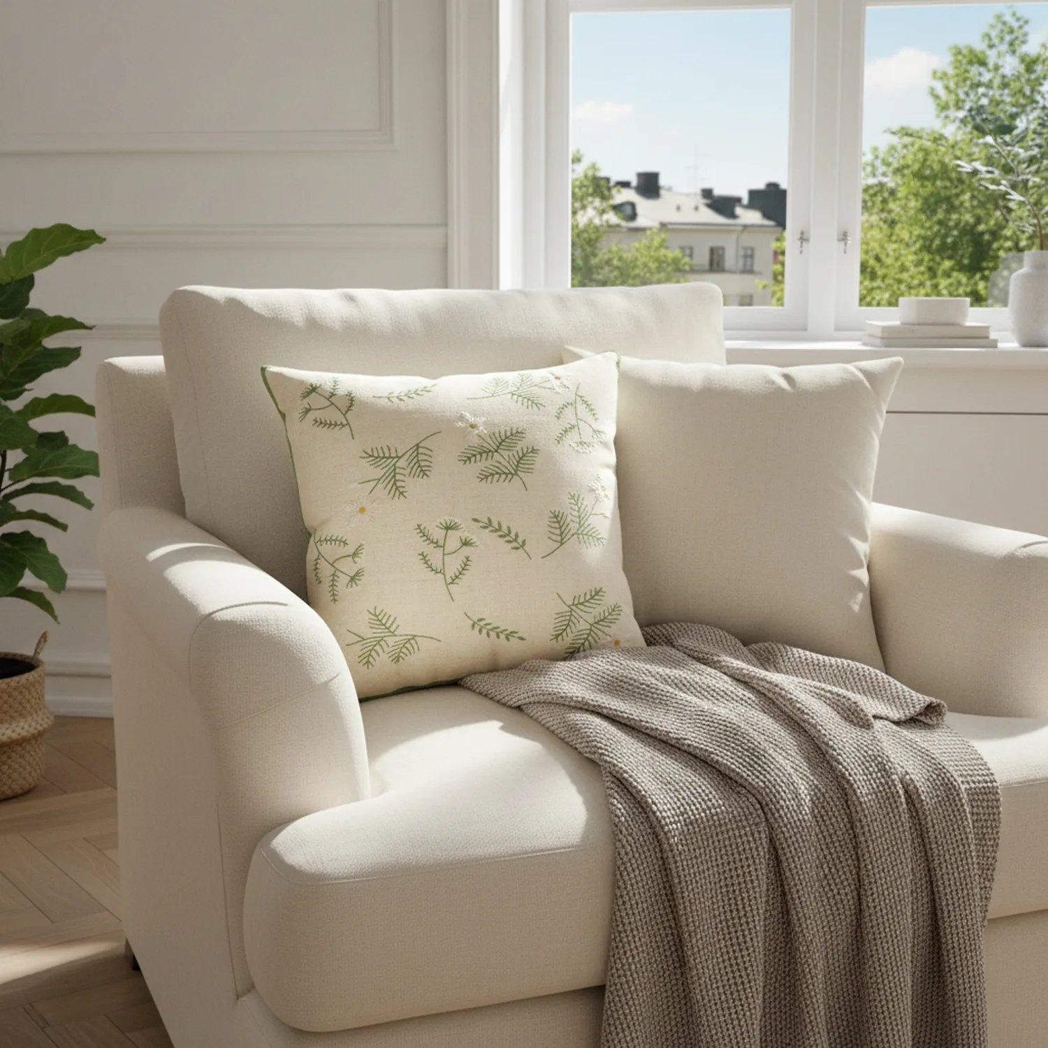 Housse de coussin - Housse de coussin brodée Vasa (multicolore)