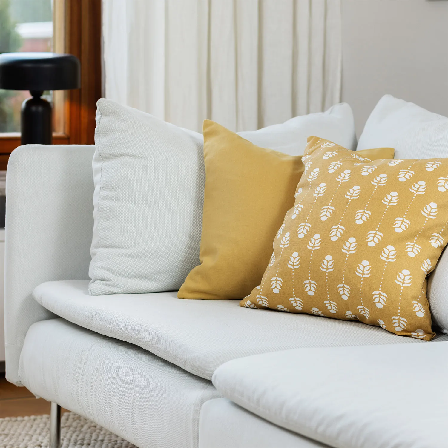 Housse de coussin lot de 2 - Sari (jaune)