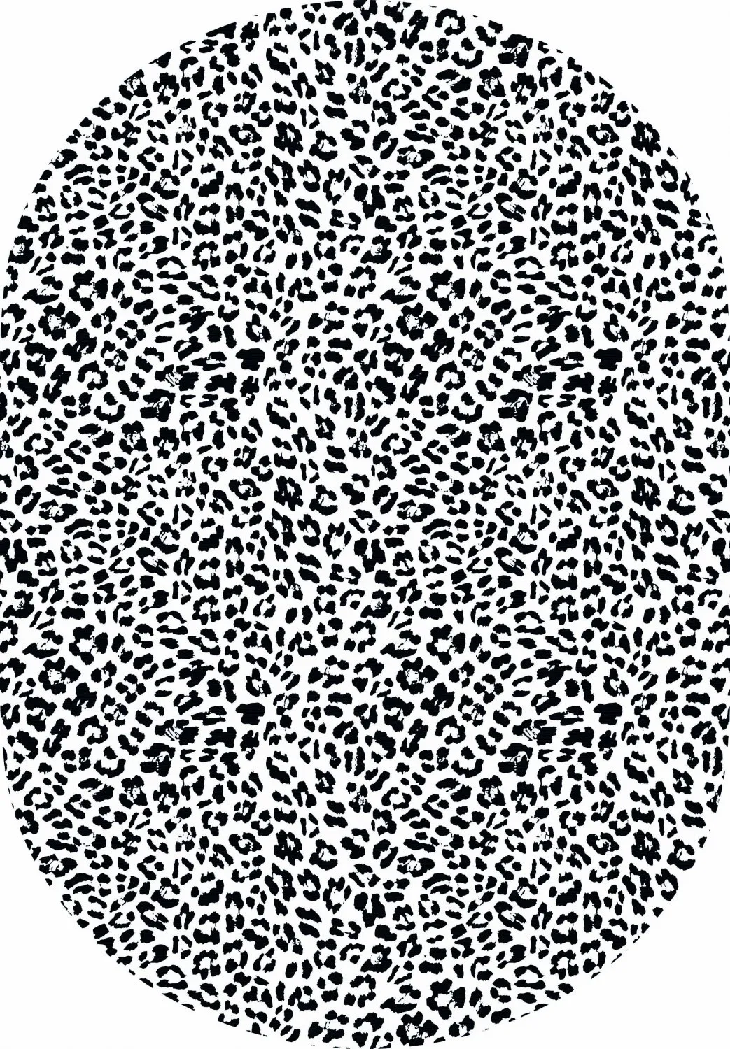 Tapis ovale - Leopard (noir/blanc)