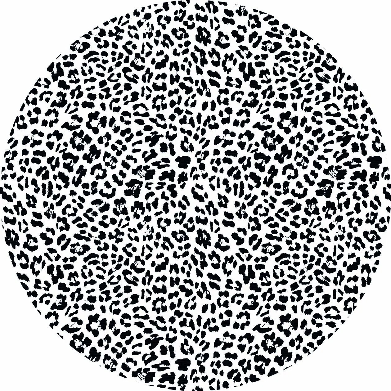 Tapis rond - Leopard (noir/blanc)