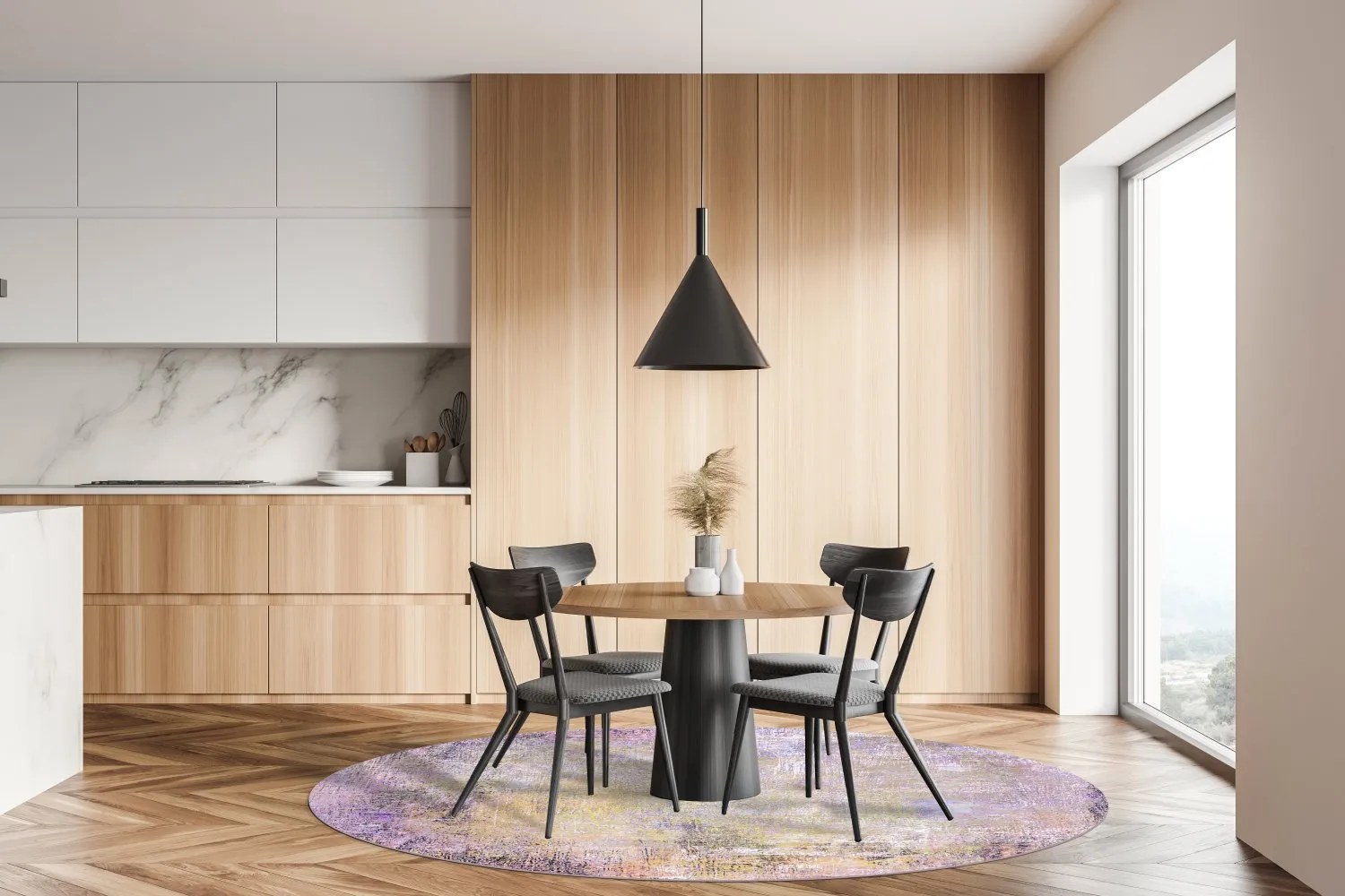 Tapis rond - Loures (violet)