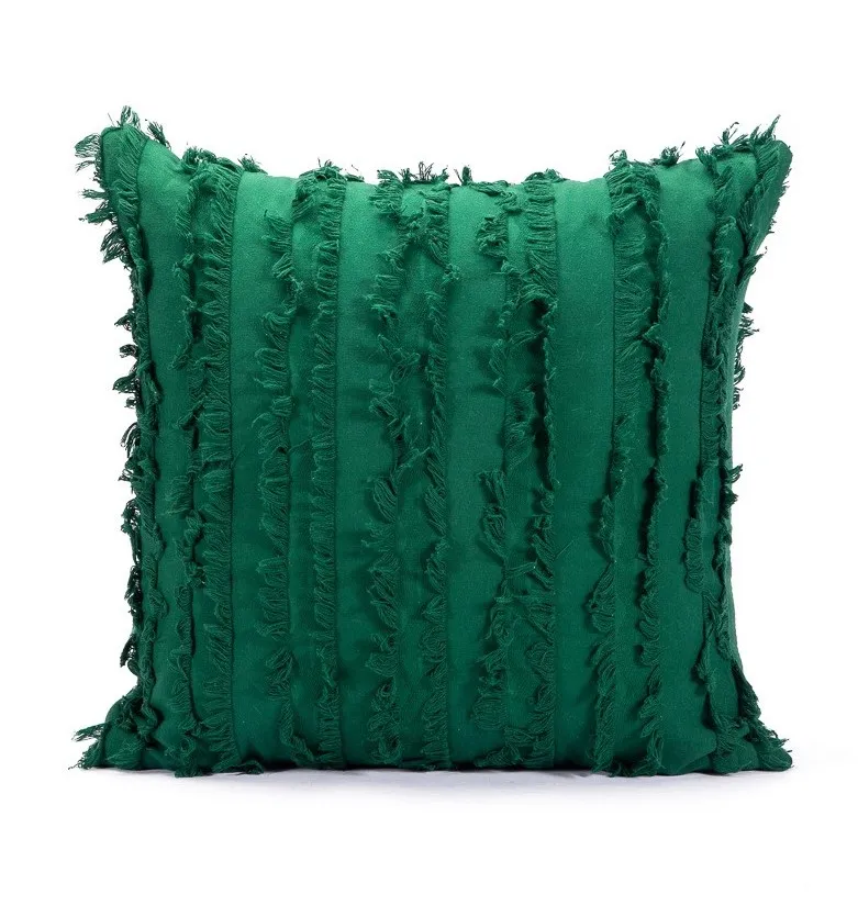 Housse de coussin - Boho Linen 45 x 45 cm (vert)
