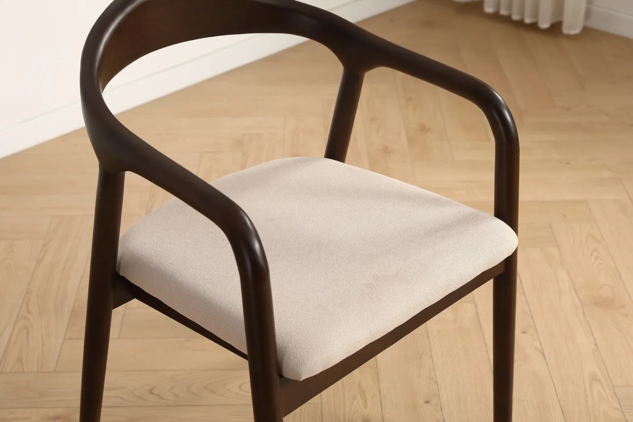 Fauteuil à accoudoirs - Aspa (brun foncé/beige) - 2 pièces