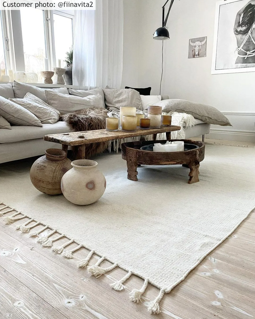 Tapis en laine - Malana (blanc)