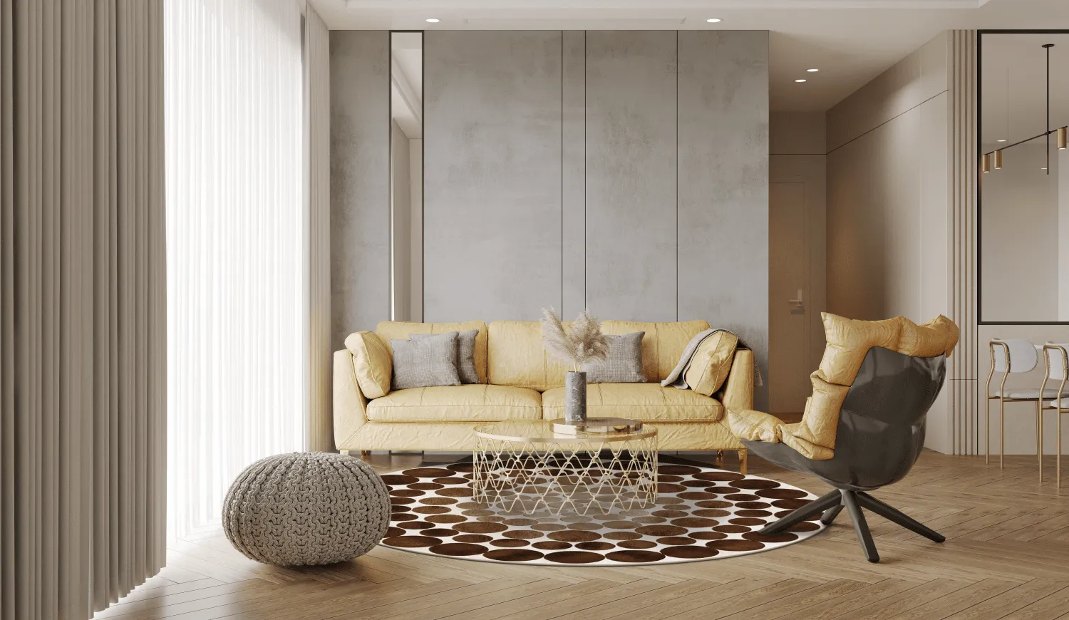 Tapis rond - Marineo (marron)