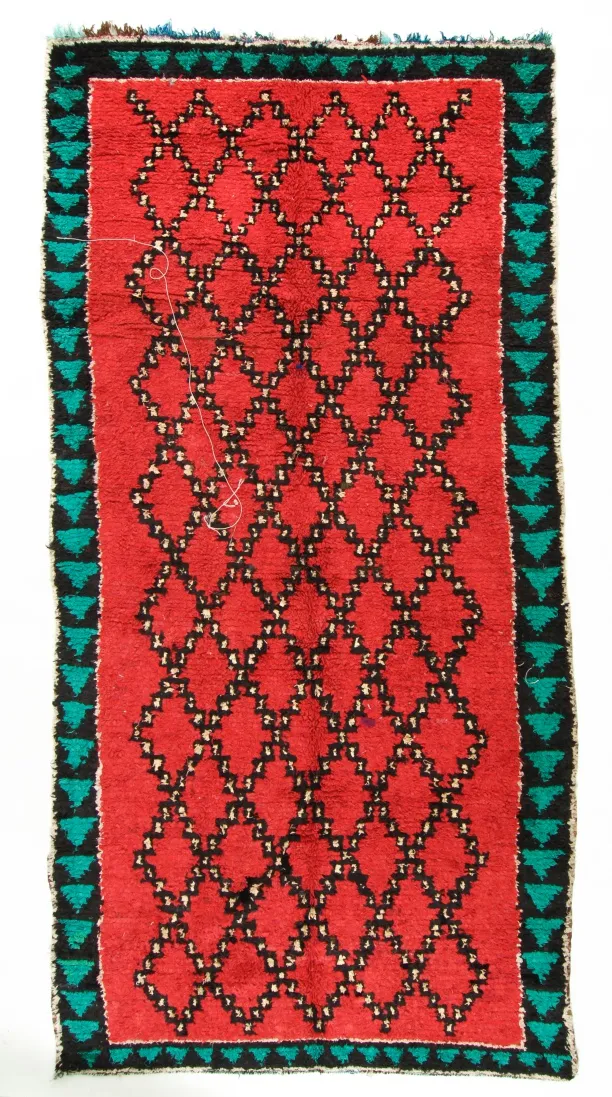 Tapis berbère marocain Boucherouite 370 x 170 cm