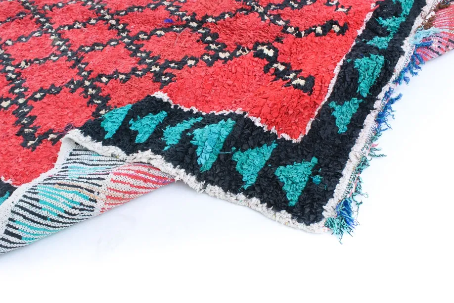 Tapis berbère marocain Boucherouite 370 x 170 cm