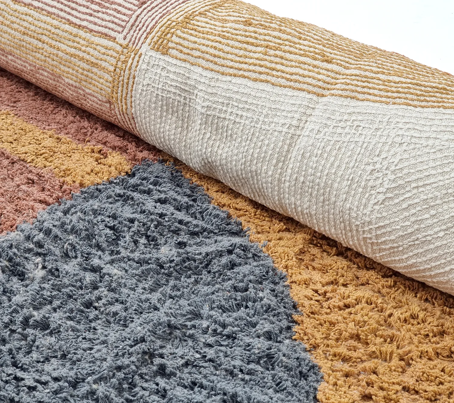 Tapis rond - Alpe Natural Cotton Shaggy (multi)