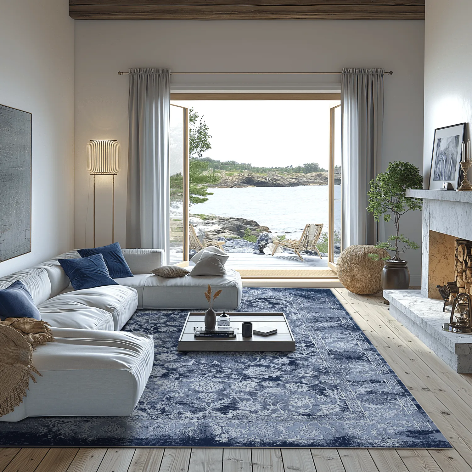Tapis Wilton - Amaya (bleu)