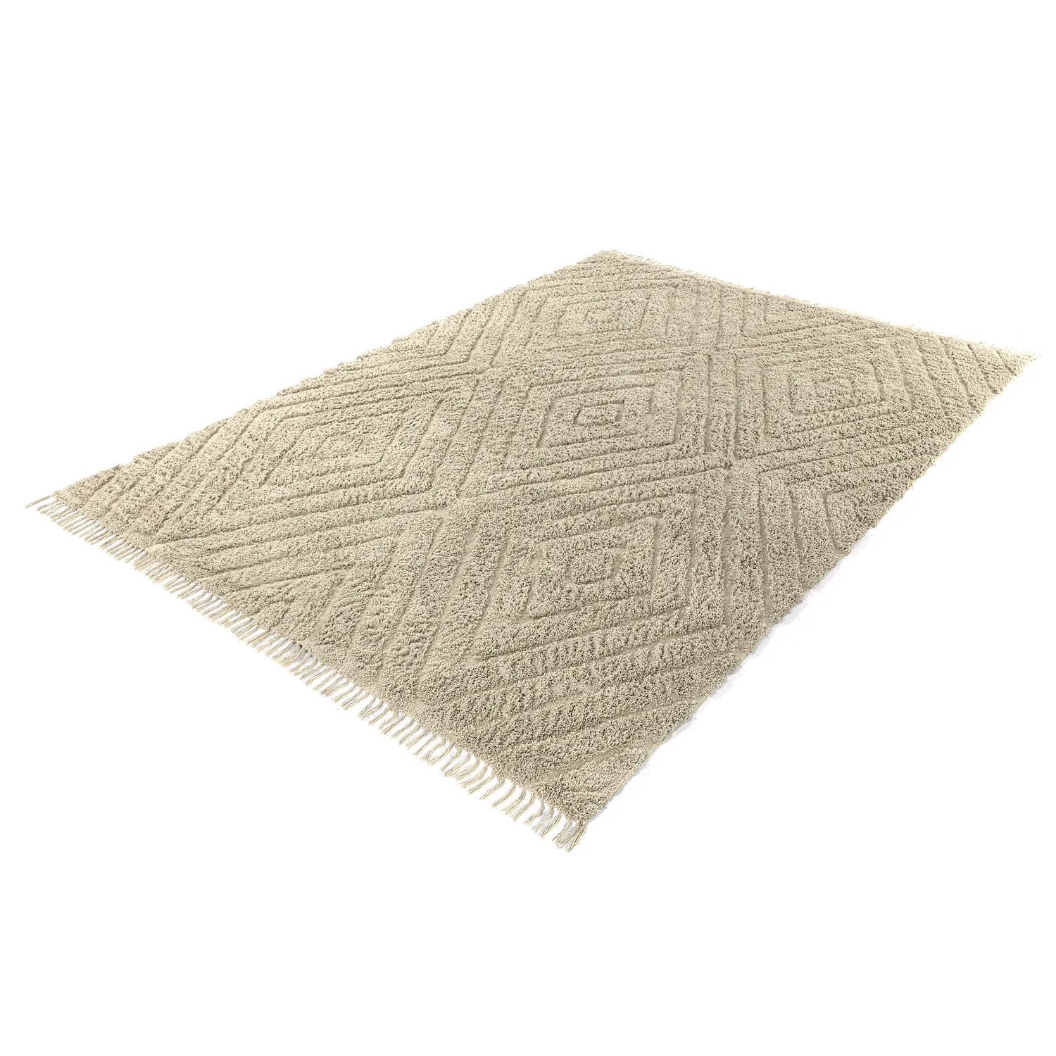 Tapis à poils longs - Amberley Natural Cotton Shaggy (beige)