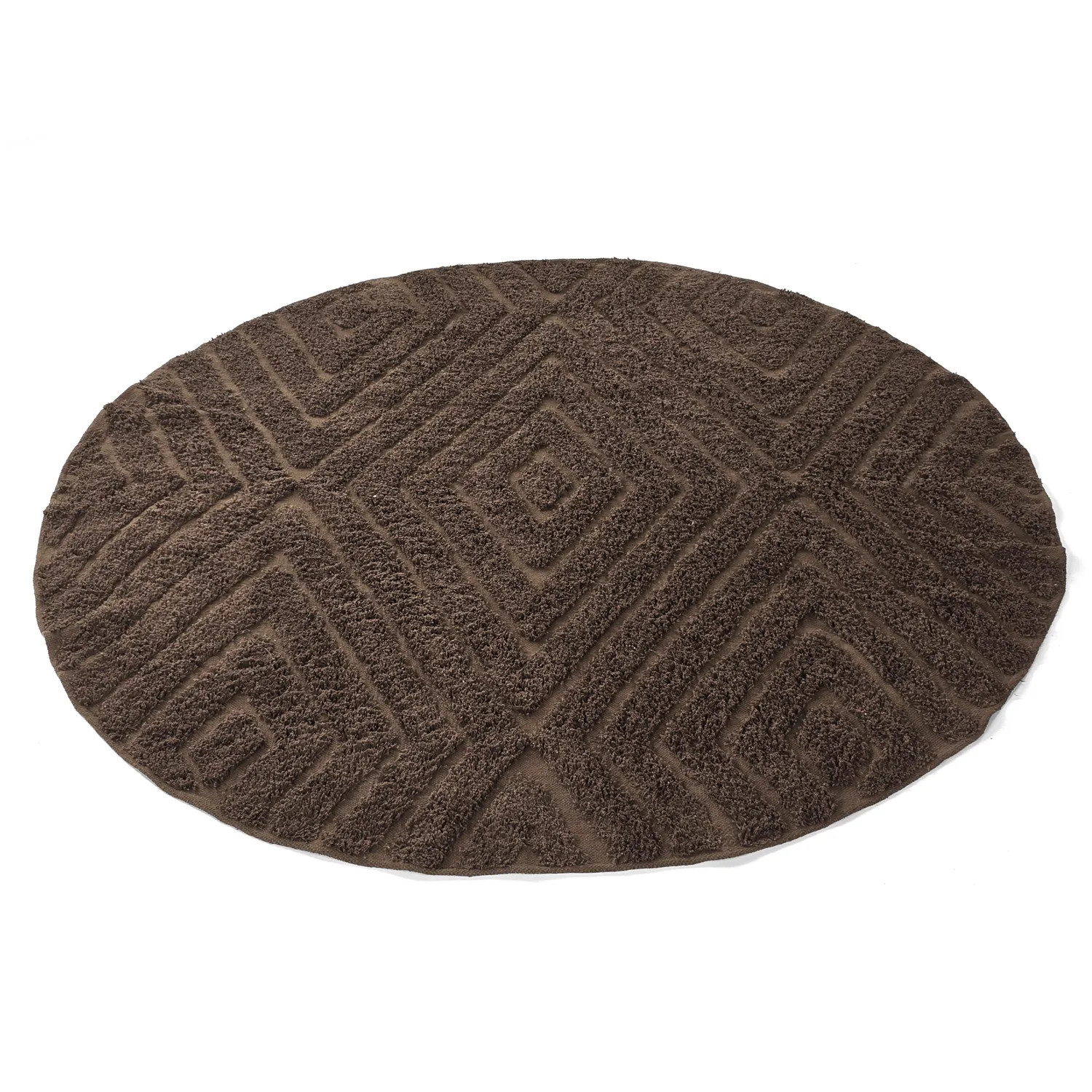 Tapis rond - Amberley Natural Cotton Shaggy (marron)