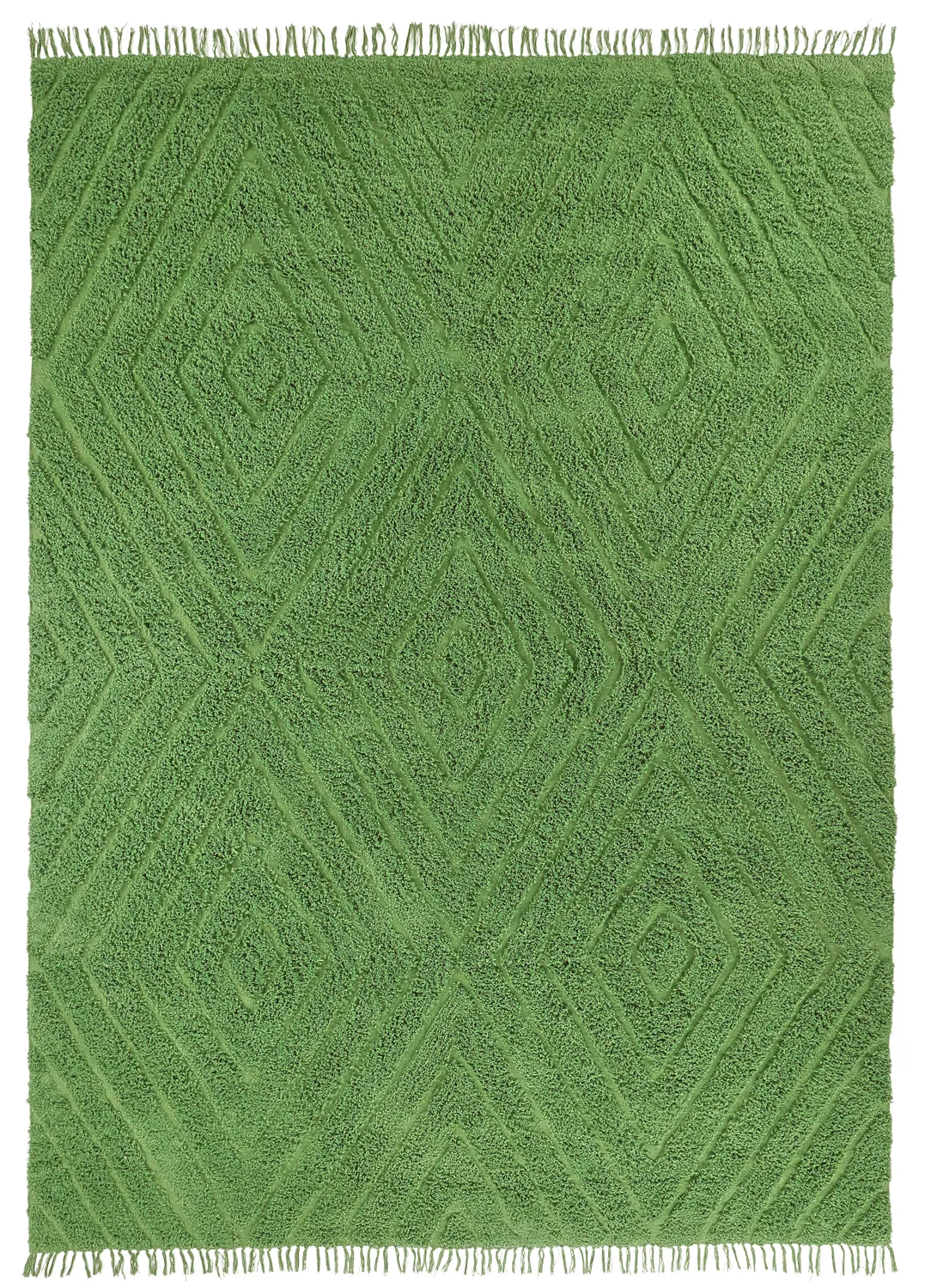 Tapis à poils longs - Amberley Natural Cotton Shaggy (vert)