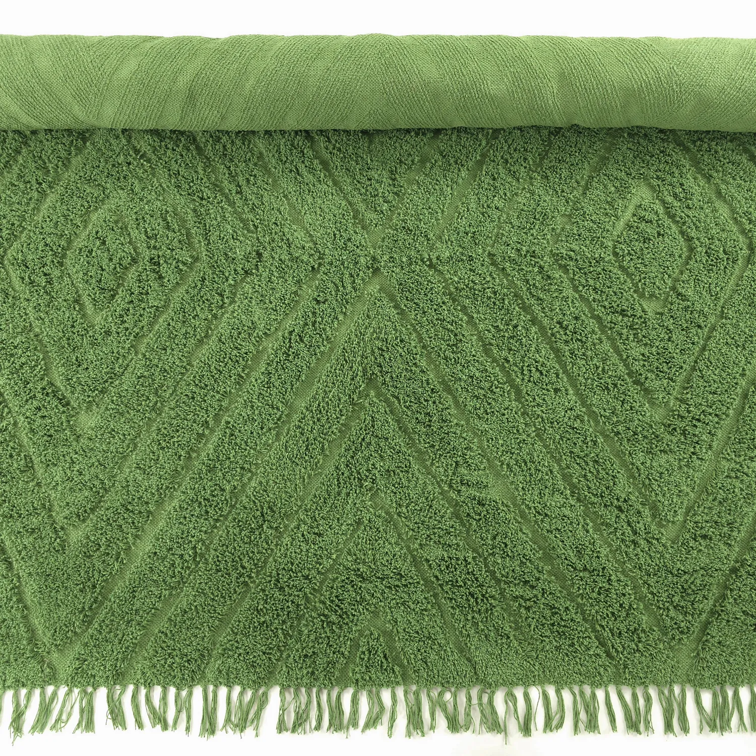 Tapis à poils longs - Amberley Natural Cotton Shaggy (vert)